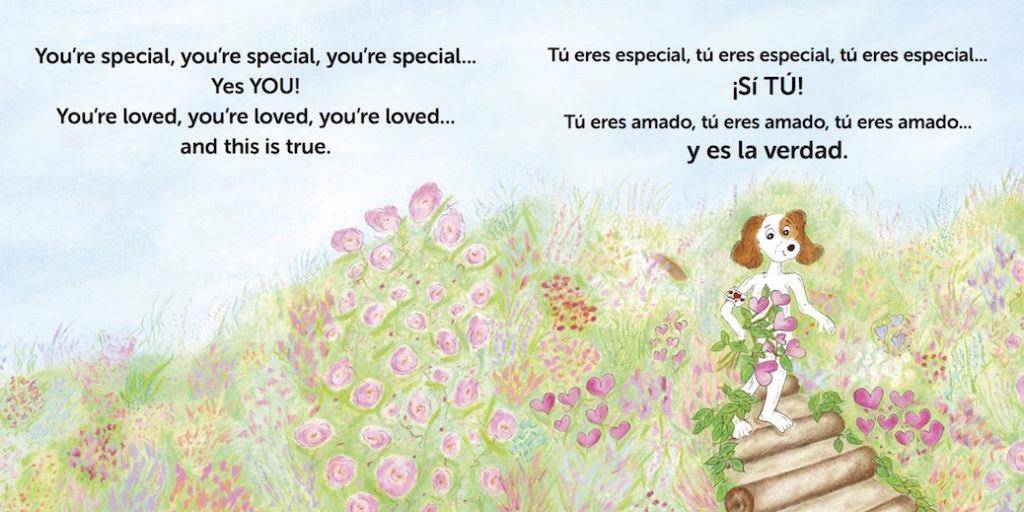 An illustration and text from the page "You're Loved" by Phebe Phillips from her book, Why Me?