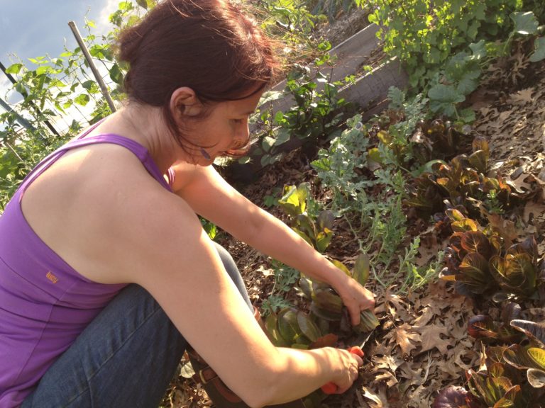 Phebe Phillips in her Community Garden Plot